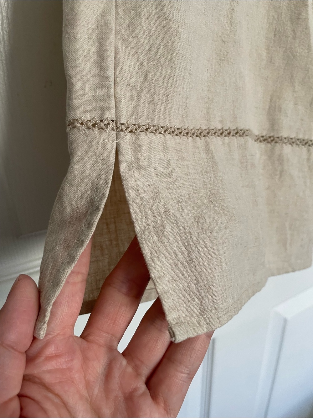 Vintage Caslon Women's size 6 Relaxed Linen Blend Pants - Beige - Picture 4 of 9